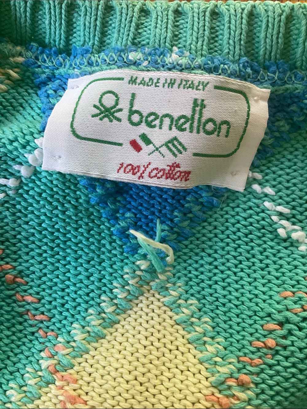 Vintage Benetton 80’s Argyle Sweater Vest Preppy Y2K Nerdy Retro Sz M? - Picture 2 of 6